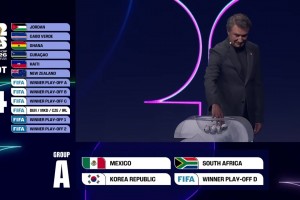 世界杯抽签A组：东道主墨西哥、南非、韩国、世欧预附加赛D！